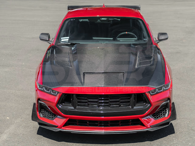 2024-Up Ford Mustang S650 | Terminator Style CARBON FIBER Front Vented Hood